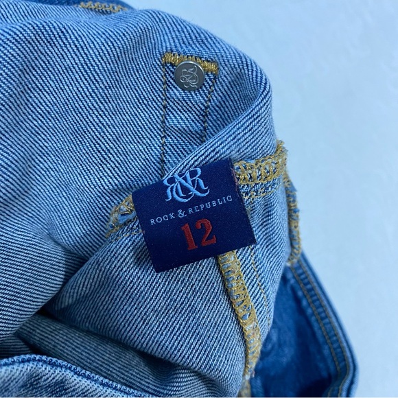 Rock & Republic Denim Leggings Jeggings Fever Full On 12 M Slimming Denim Faded - Picture 9 of 14